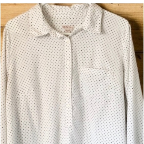 Merona White Polka Dot Blouse Size XXL Juniors - Picture 8 of 12
